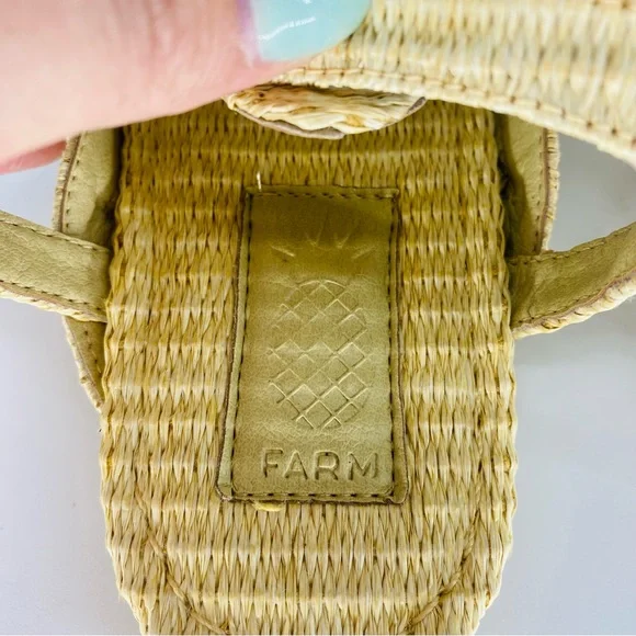 NEW FARM Rio Raffia Zigzag Slingback Natural Vegan Sandal 7M - Picture 6 of 9